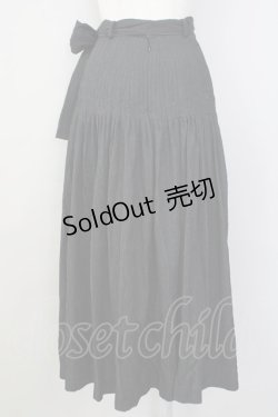画像2: INGEBORG / ストライプ刺繍風スカート  黒 T-24-01-20-021-LO-SK-HD-ZT007