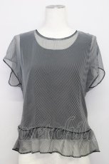 画像1: 【SALE】KANEKO ISAO / ボーダーシフォンブラウス  黒Ｘ白 T-24-01-21-003-EL-BL-HD-ZT022 (1)