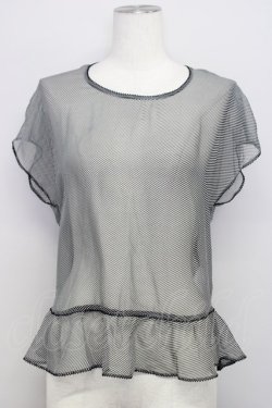 画像6: KANEKO ISAO / ボーダーシフォンブラウス  黒Ｘ白 T-24-01-21-003-EL-BL-HD-ZT022