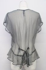 画像7: 【SALE】KANEKO ISAO / ボーダーシフォンブラウス  黒Ｘ白 T-24-01-21-003-EL-BL-HD-ZT022 (7)