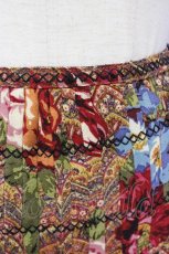 画像4: 【SALE】INGEBORG / 手描きフラワー&総柄プリーツスカート S ブラウンＸ赤Ｘ青 T-24-01-21-032-LO-SK-HD-ZT044 (4)