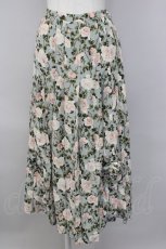 画像1: 【SALE】INGEBORG / 薔薇総柄裾リボンスカート  サックスＸピンク T-24-01-21-040-LO-SK-HD-ZT056 (1)