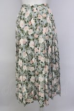 画像2: 【SALE】INGEBORG / 薔薇総柄裾リボンスカート  サックスＸピンク T-24-01-21-040-LO-SK-HD-ZT056 (2)