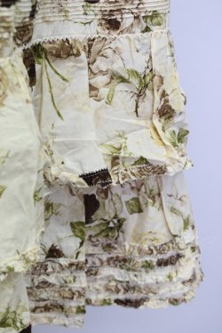 画像6: KANEKO ISAO / ローズブーケ3段フリルスカート  アイボリーXブラウン T-24-01-21-046-EL-SK-HD-ZT053