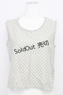 画像1: 【SALE】KANEKO ISAO / ドットノースリーブブラウス  グレーアイボリー T-24-01-21-007-EL-BL-HD-ZT022