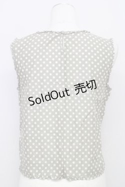 画像2: 【SALE】KANEKO ISAO / ドットノースリーブブラウス  グレーアイボリー T-24-01-21-007-EL-BL-HD-ZT022