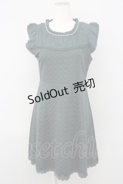 画像1: 【SALE】axes femme / デザインキルトシフォン切替ワンピース  グリーン T-24-01-22-024-AX-OP-IG-ZT096