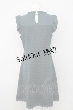 画像2: 【SALE】axes femme / デザインキルトシフォン切替ワンピース  グリーン T-24-01-22-024-AX-OP-IG-ZT096