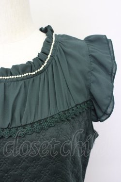 画像5: axes femme / デザインキルトシフォン切替ワンピース  グリーン T-24-01-22-024-AX-OP-IG-ZT096