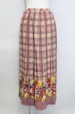 画像1: 【SALE】INGEBORG / フラワーチェックプリーツスカート  ピンクチェック T-24-01-24-043-LO-SK-HD-ZT175 (1)
