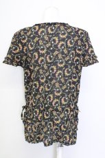 画像2: 【SALE】INGEBORG / フラワー格子柄半袖ブラウス  黒 T-24-01-24-009-LO-BL-HD-ZT139 (2)