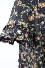 画像4: 【SALE】INGEBORG / フラワー格子柄半袖ブラウス  黒 T-24-01-24-009-LO-BL-HD-ZT139 (4)