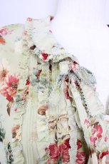 画像4: 【SALE】KANEKO ISAO / ローズフラワーブーケ柄オーバーブラウス  ミント T-24-01-24-014-EL-BL-HD-ZT139 (4)
