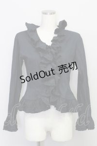 KANEKO ISAO / フリルピンタックブラウス  黒 T-24-02-04-029-EL-BL-HD-ZI