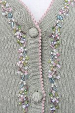 画像3: 【SALE】KANEKO ISAO / ビーズデザインニットカーディガン  ミント T-24-02-04-010-EL-TO-HD-ZT253 (3)