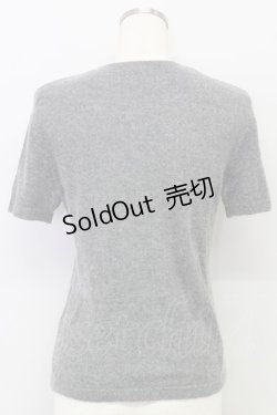 画像2: INGEBORG / カメリアニット半袖トップス  グレー T-24-02-04-013-LO-TO-HD-ZT251