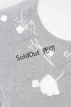 画像4: INGEBORG / カメリアニット半袖トップス  グレー T-24-02-04-013-LO-TO-HD-ZT251