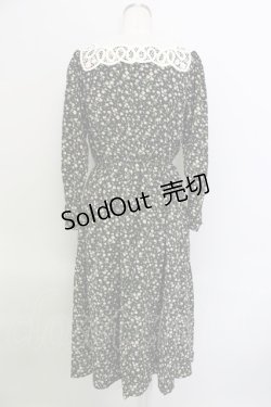 画像2: an another angelus / レース衿小花柄ロングワンピース  黒 T-24-02-06-052-CA-OP-HD-ZT226