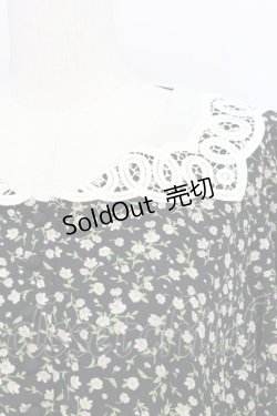 画像3: an another angelus / レース衿小花柄ロングワンピース  黒 T-24-02-06-052-CA-OP-HD-ZT226