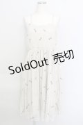 【SALE】F&A / フラワー刺繍チュールキャミワンピース  アイボリー T-24-02-07-011-LO-OP-HD-ZT099