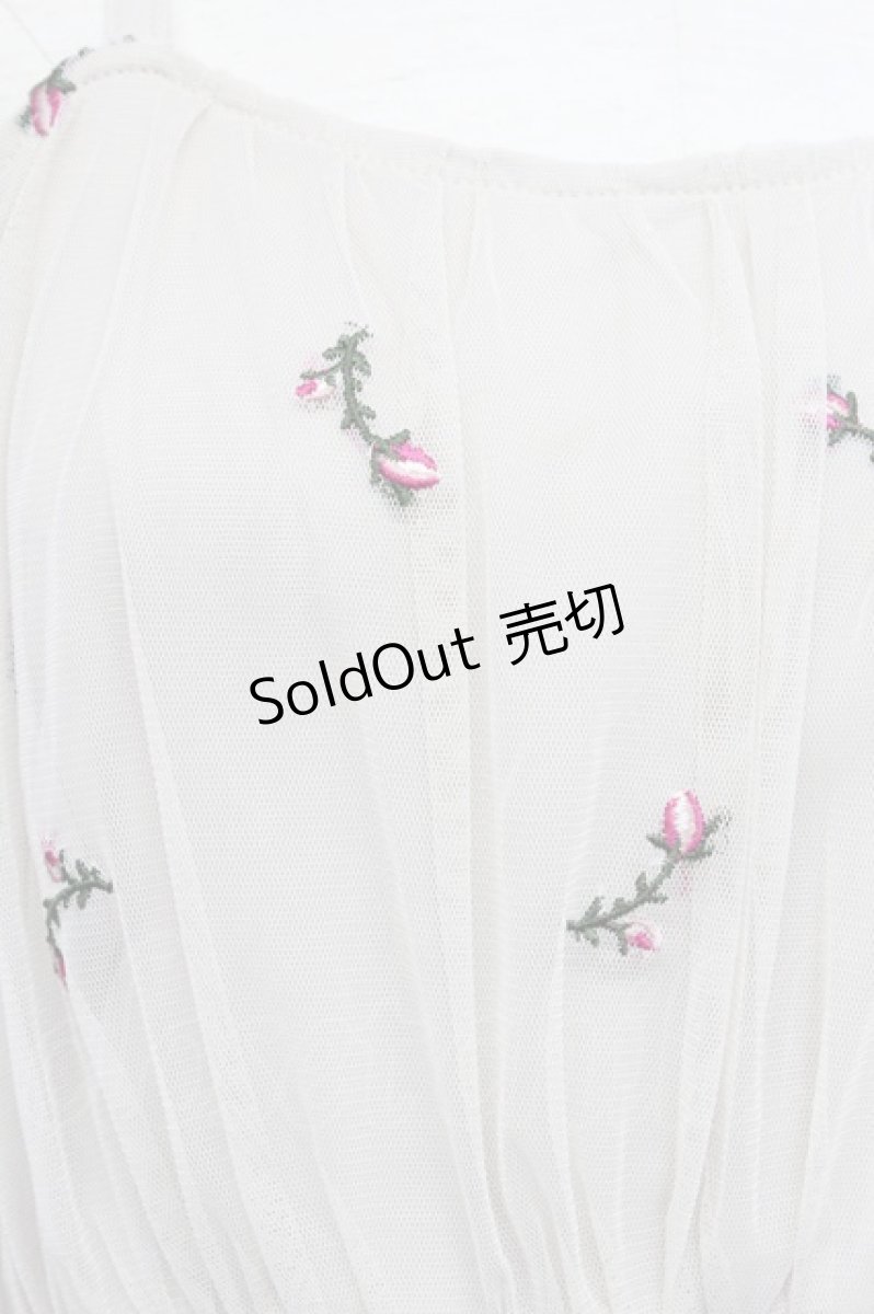 画像4: 【SALE】F&A / フラワー刺繍チュールキャミワンピース  アイボリー T-24-02-07-011-LO-OP-HD-ZT099 (4)