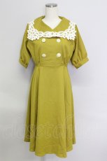 画像1: 【SALE】an another angelus / バテンレーススクエアカラーワンピース  イエロー T-24-02-08-033-CA-OP-HD-ZT402 (1)