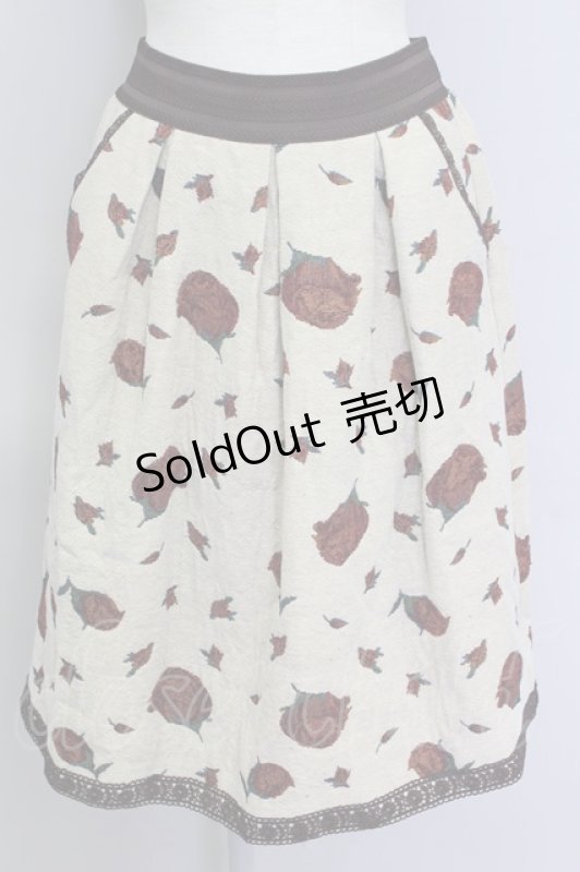 画像1: 【SALE】axes femme / クラシックローズゴブランスカート  ベージュ T-24-02-08-036-AX-SK-HD-ZT402 (1)