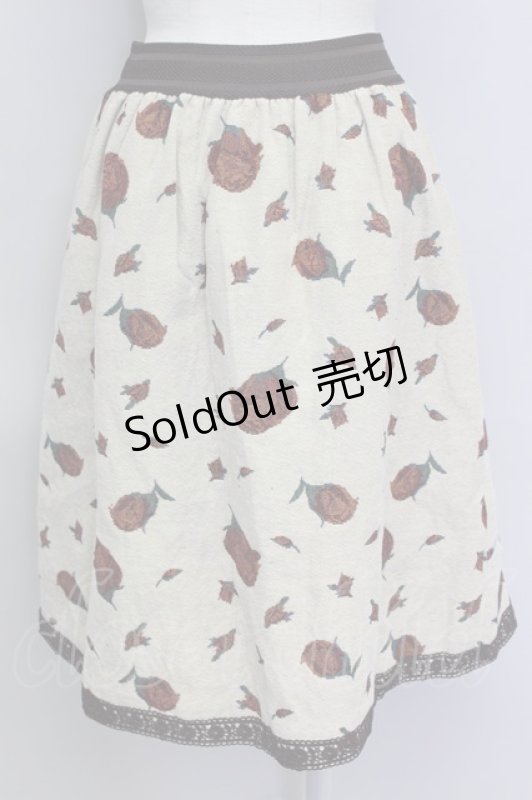 画像2: 【SALE】axes femme / クラシックローズゴブランスカート  ベージュ T-24-02-08-036-AX-SK-HD-ZT402 (2)