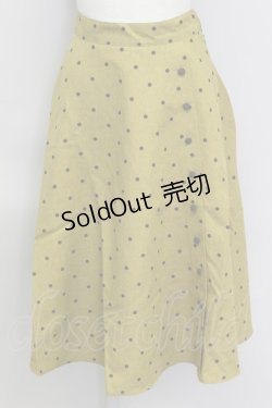 画像1: 【SALE】an another angelus /ドット柄サイド釦フレアースカート  イエロー T-24-02-08-037-CA-SK-HD-ZT401