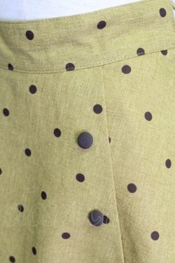 画像3: an another angelus /ドット柄サイド釦フレアースカート  イエロー T-24-02-08-037-CA-SK-HD-ZT401