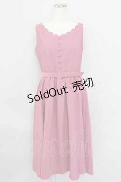 画像1: 【SALE】an another angelus / スカラップ&くるみ釦ジャンパースカート  ワイン T-24-02-10-039-CA-OP-HD-ZT383