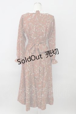 画像2: an another angelus / レース衿花柄ロングワンピース  ブラウン T-24-02-11-027-CA-OP-HD-ZT085