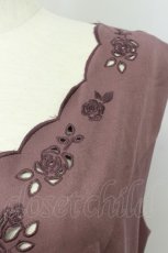 画像3: 【SALE】an another angelus / ローズカットワーク刺繍ジャンパースカート  ボルドー T-24-02-11-033-CA-OP-HD-ZT117 (3)