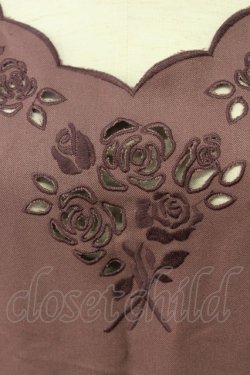 画像4: an another angelus / ローズカットワーク刺繍ジャンパースカート  ボルドー T-24-02-11-033-CA-OP-HD-ZT117