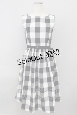 画像1: 【SALE】an another angelus / ブロックチェックノースリーブワンピース  黒Ｘ白チェック T-24-02-11-037-CA-OP-HD-ZT107