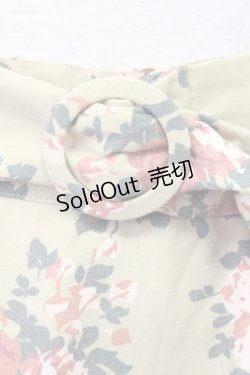 画像3: an another angelus / ローズ柄サッシュベルト付きスカート  黄緑 T-24-02-14-055-CA-SK-HD-ZT147