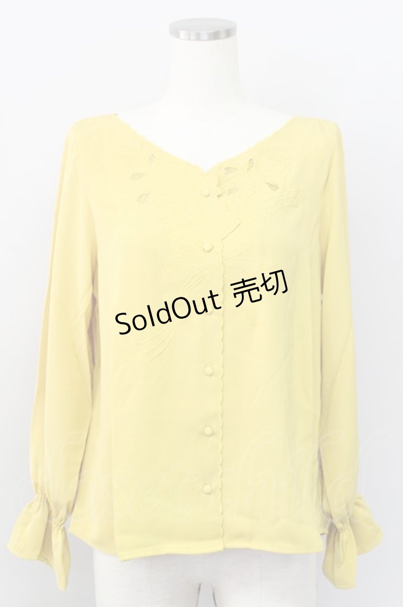画像1: 【SALE】an another angelus / ブーケ刺繍ブラウス  イエロー T-24-02-14-021-CA-BL-HD-ZT159 (1)