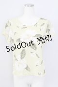 【SALE】KANEKO ISAO / フラワー半袖トップス  イエローＸ白Ｘ緑 T-24-02-18-008-EL-TO-HD-ZT355