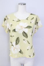 画像1: 【SALE】KANEKO ISAO / フラワー半袖トップス  イエローＸ白Ｘ緑 T-24-02-18-008-EL-TO-HD-ZT355 (1)