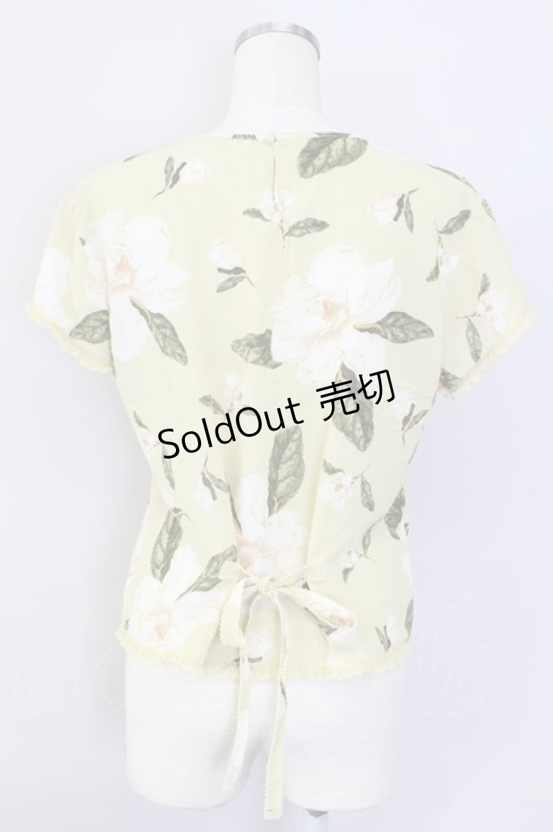 画像2: 【SALE】KANEKO ISAO / フラワー半袖トップス  イエローＸ白Ｘ緑 T-24-02-18-008-EL-TO-HD-ZT355 (2)