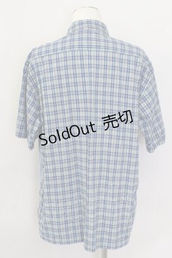 画像2: Karl Helmut / チェック切り替えロゴワッペン半袖シャツ  青チェック T-24-02-18-016-EL-BL-HD-ZT361
