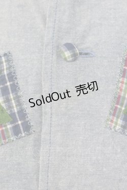 画像4: Karl Helmut / チェック切り替えロゴワッペン半袖シャツ  青チェック T-24-02-18-016-EL-BL-HD-ZT361