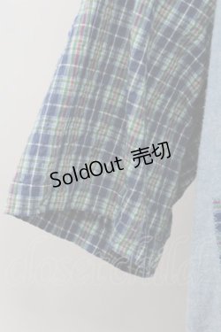 画像5: Karl Helmut / チェック切り替えロゴワッペン半袖シャツ  青チェック T-24-02-18-016-EL-BL-HD-ZT361