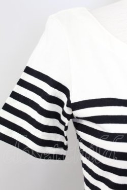 画像3: KANEKO ISAO / ボーダー半袖カットソー  アイボリーX黒 T-24-02-18-021-EL-TO-HD-ZT361