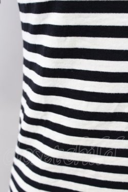 画像4: KANEKO ISAO / ボーダー半袖カットソー  アイボリーX黒 T-24-02-18-021-EL-TO-HD-ZT361