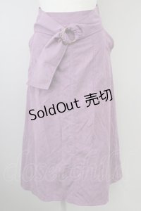 axes femme / ベルト付きロングスカート  パープル T-24-02-21-031-AX-SK-UT-ZT313