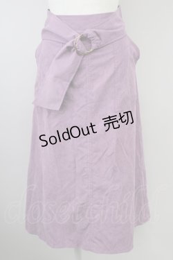 画像1: axes femme / ベルト付きロングスカート  パープル T-24-02-21-031-AX-SK-UT-ZT313