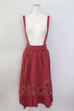 画像1: axes femme / サス付き裾切替スカート  赤 T-24-02-23-043-AX-SK-AS-ZT385