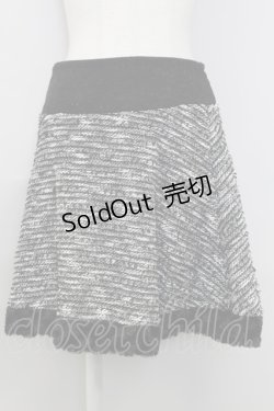 画像1: 【SALE】axes femme /カットツイードフレアースカート M クロ T-24-03-02-016-AX-SK-SZ-ZT030