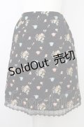 axes femme POETIQUE /フラワー刺繍ミニスカート M  黒 T-24-03-02-017-AX-SK-AS-ZH